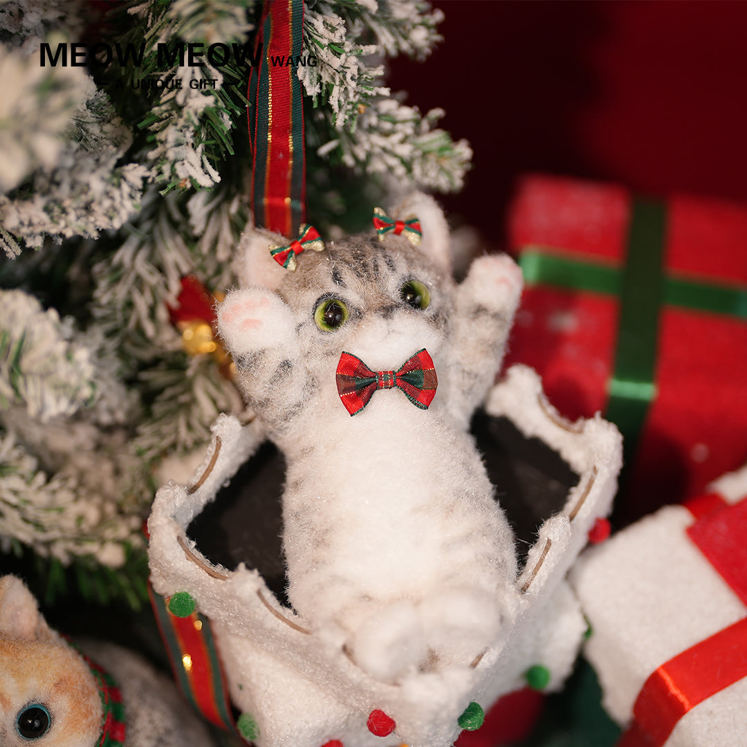 B06:Cute Christmas Skinny Cat Raccoon Flowers