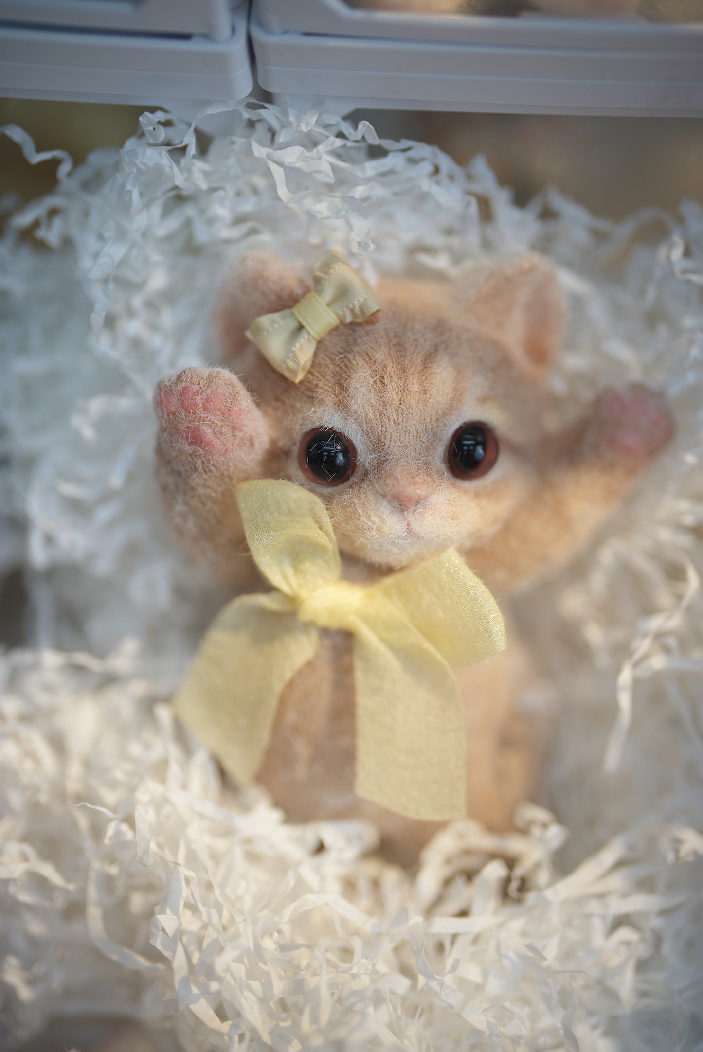 A13: Lovely Ginger Squishy Cat with Yellow Bows